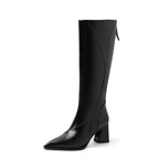 Retro Maillard Tube High Heel Riding Boots