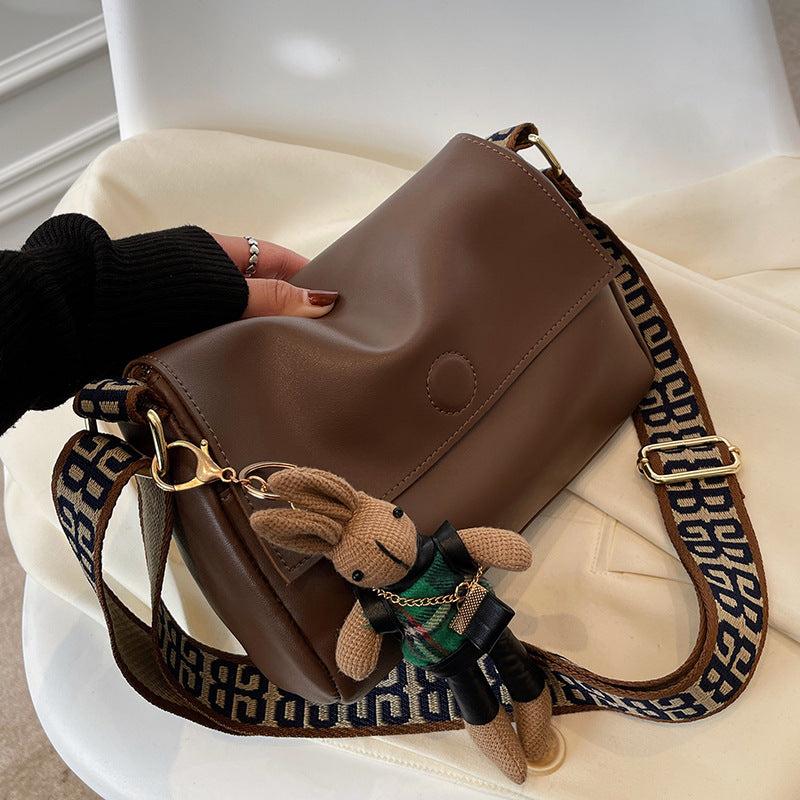 AutumnWinter Retro Wide-strap Crossbody Versatile Instagram-style Mini Square Bag