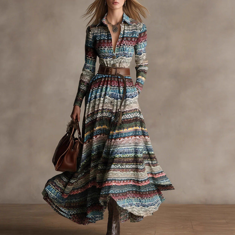 Custom Designed Waist Cinching Maxi Dress