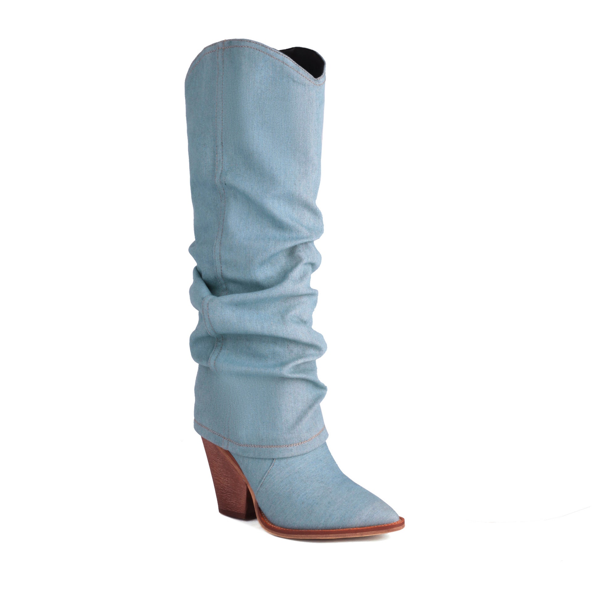 Chunky Heel High Heel Vintage Pointed Toe High Tube Pants Boots