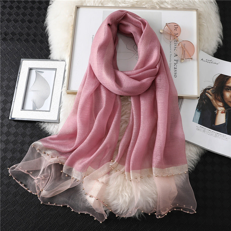 Women's Silk-wool Scarf Solid Color And Versatile