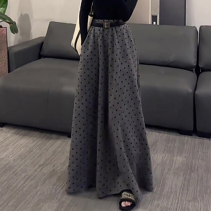 Elegant, A-line Maxi Skirt In A Vintage Gray Tone