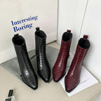 Small Square Toe Elastic Band Low-top Women's Boots