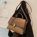 All-match Hit Color Niche Check Handbag Western Style Messenger Bag