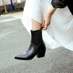 Small Square Toe Elastic Band Low-top Women's Boots