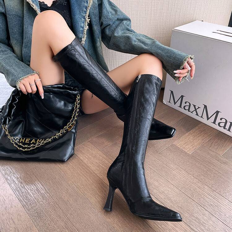 Niche Luxury Women's Retro High-heeled Pointed-toe Boots