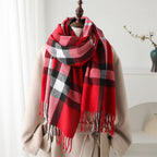 Cashmere-like Plaid Warm Shawl Scarf Unisex All-matching
