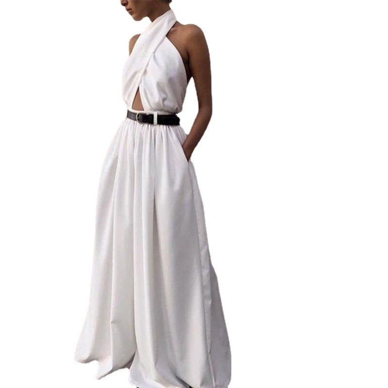 Sienna Halter Backless Maxi Jumpsuit