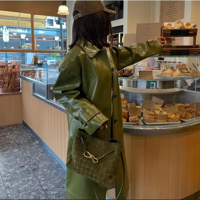 Retro Coat Lapel Loose Jacket Long