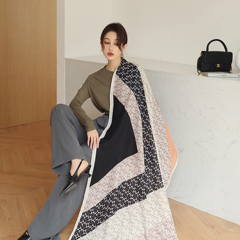 Vintage Printed Scarf Elegant Graceful Mid-length Decorative Scarf