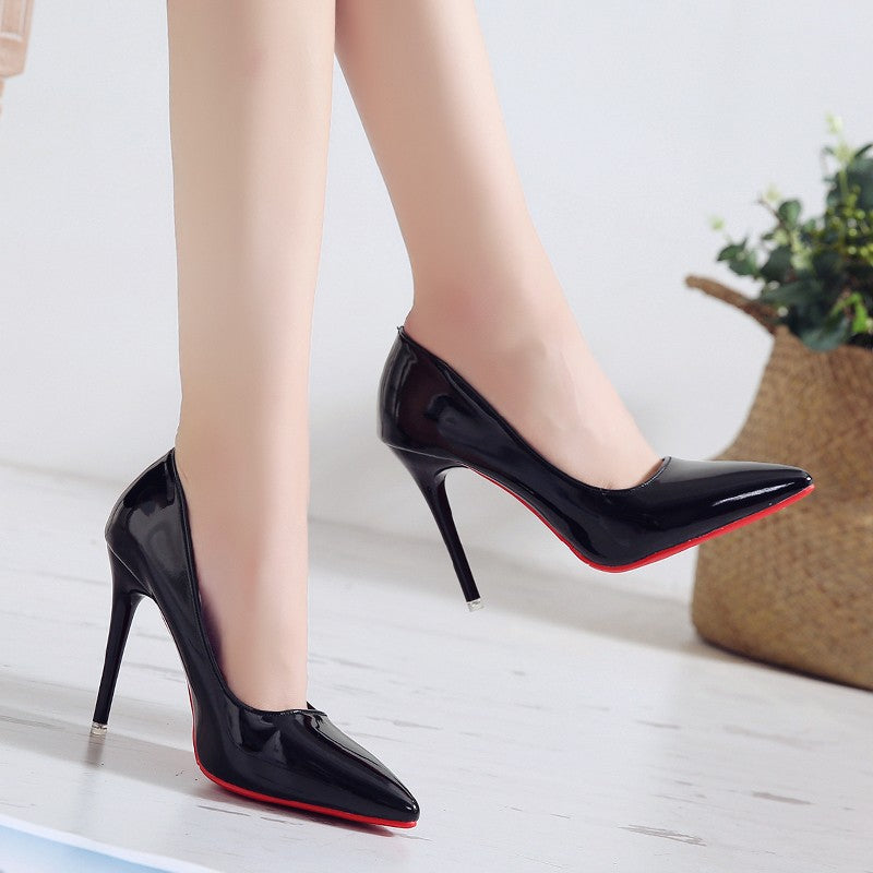 High-heeled women's pointed stiletto professional shoes