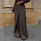 Womens Irregular Patchwork Straight-Leg Wide-Leg Pants