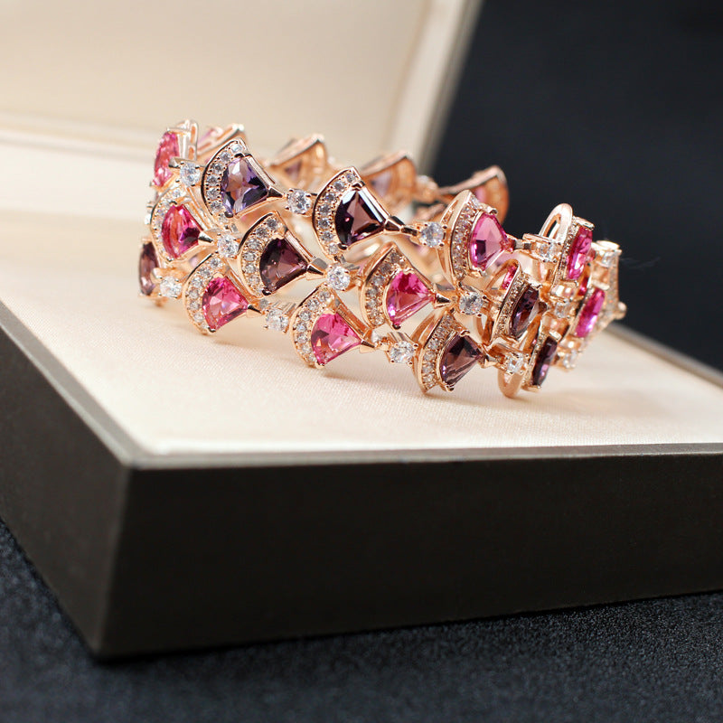 European And American Cross-Border Accessories Color Treasure Fan-Shaped Bracelet