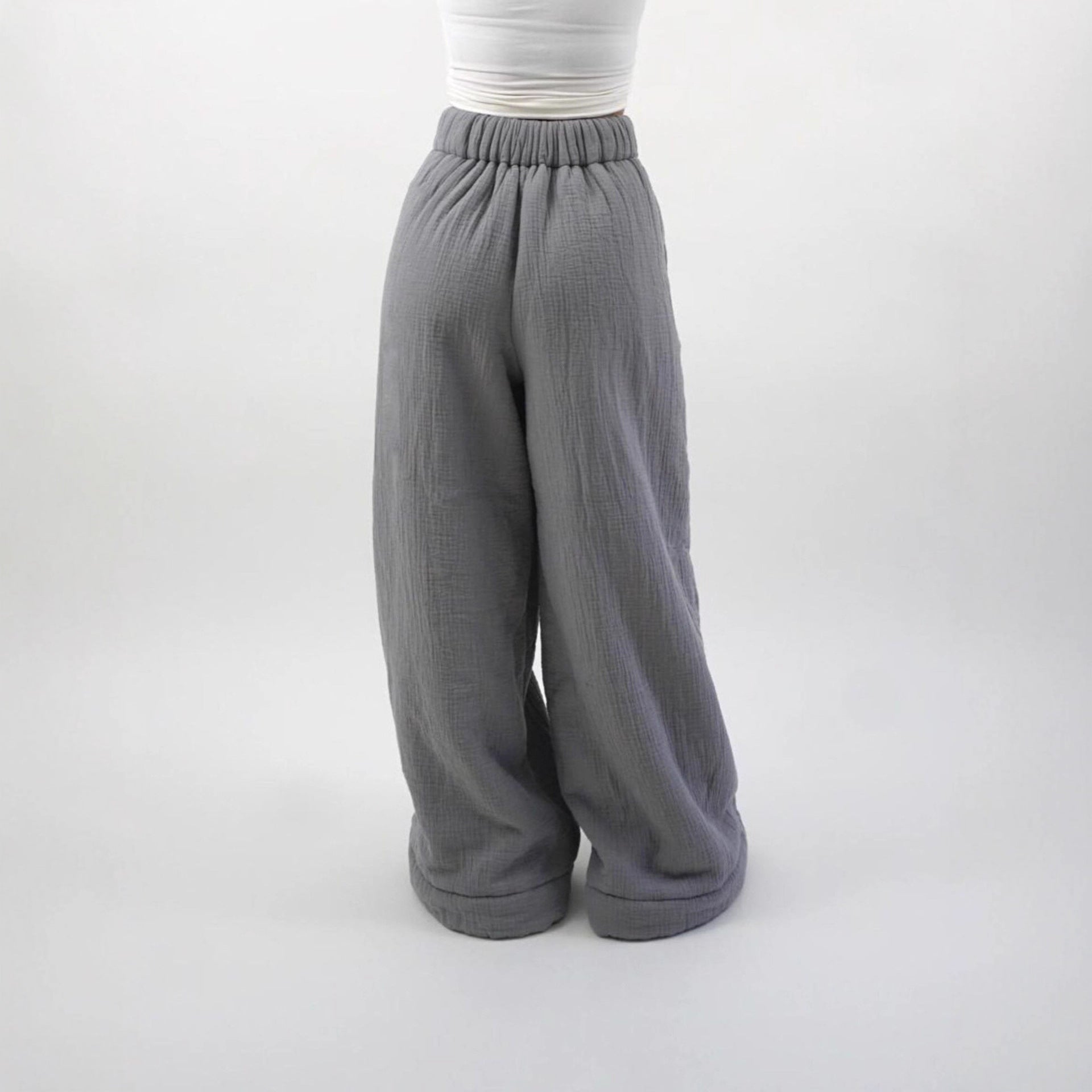Women's Street Fashion Casual Loose Wide-leg Pants Solid Color