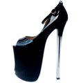 Super High Heel Stiletto Heel 22cm Patent Leather Fish Mouth 19cm Pumps Runway Women's Shoes