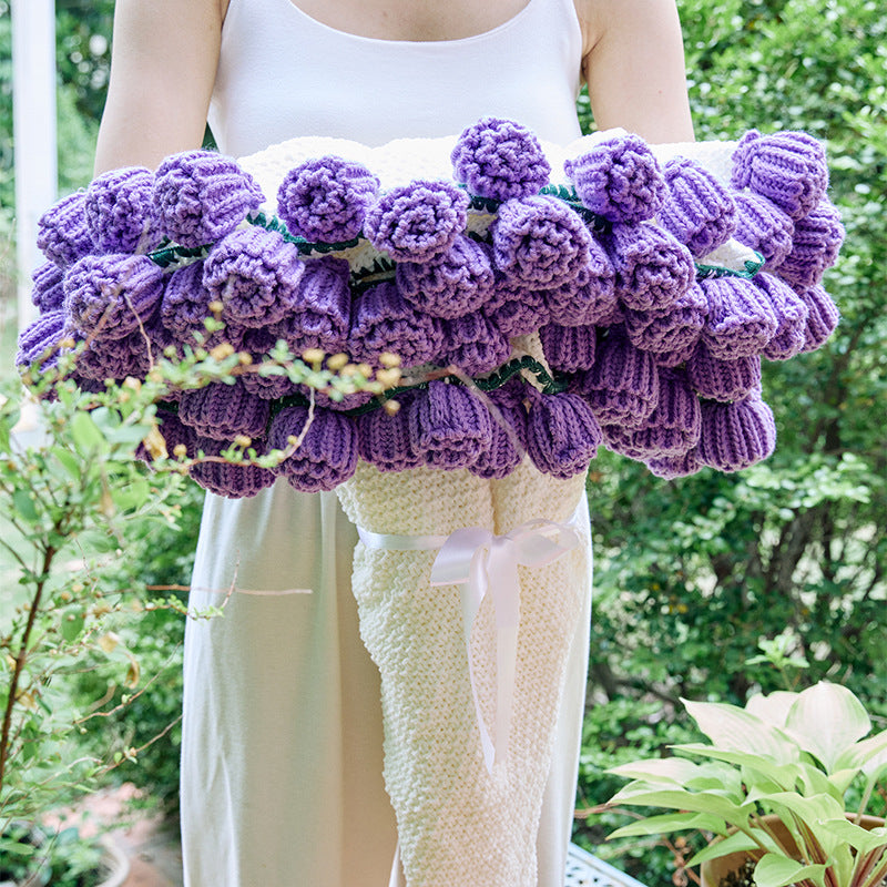 Hand Rose Blanket Into Bouquet Blanket Knitted Shawl