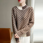 Womens Stylish Half-turtleneck Versatile Knit Sweater
