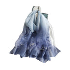 Women's Wool Silk Embroidery Gradient Scarf Sunscreen Shawl