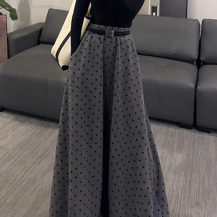 Elegant, A-line Maxi Skirt In A Vintage Gray Tone