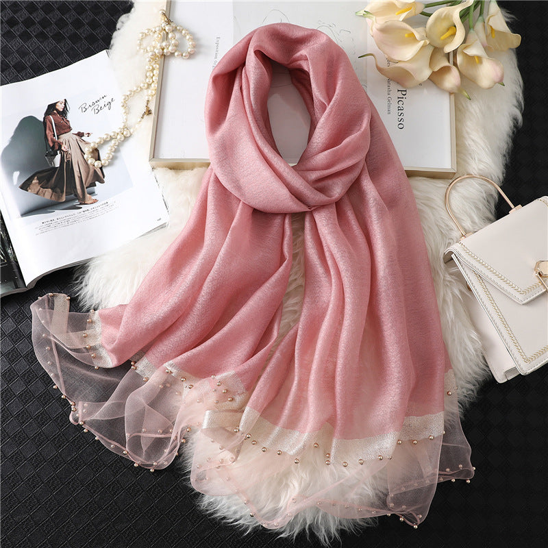 Women's Silk-wool Scarf Solid Color And Versatile