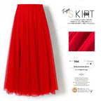 Pleated Mesh Skirt Women's Mid-length Large Swing Dress