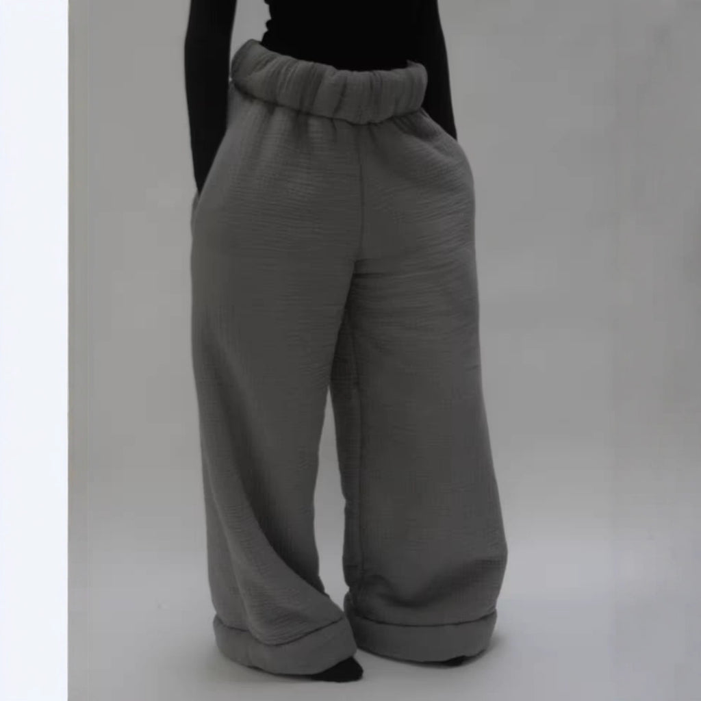 Women's Street Fashion Casual Loose Wide-leg Pants Solid Color