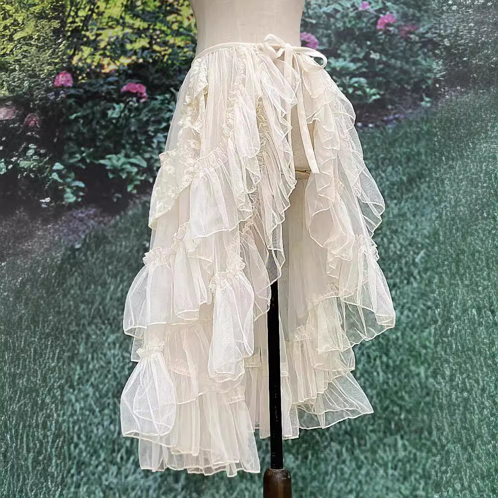 Japanese Style Long Lolita Niche Design Veil Skirt