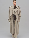 Women's Long Belted Cape Trench Coat