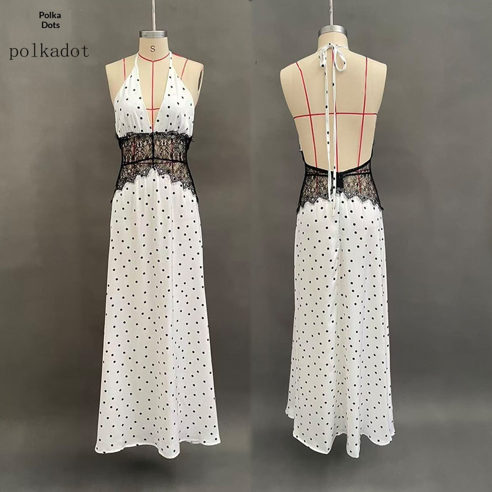 Seamless Halter Deep V-Slit Silk-Smooth Satin Maxi Dress