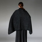 Black Paillette Classic Style Wool Shawl