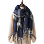 Cashmere-like Plaid Warm Shawl Scarf Unisex All-matching