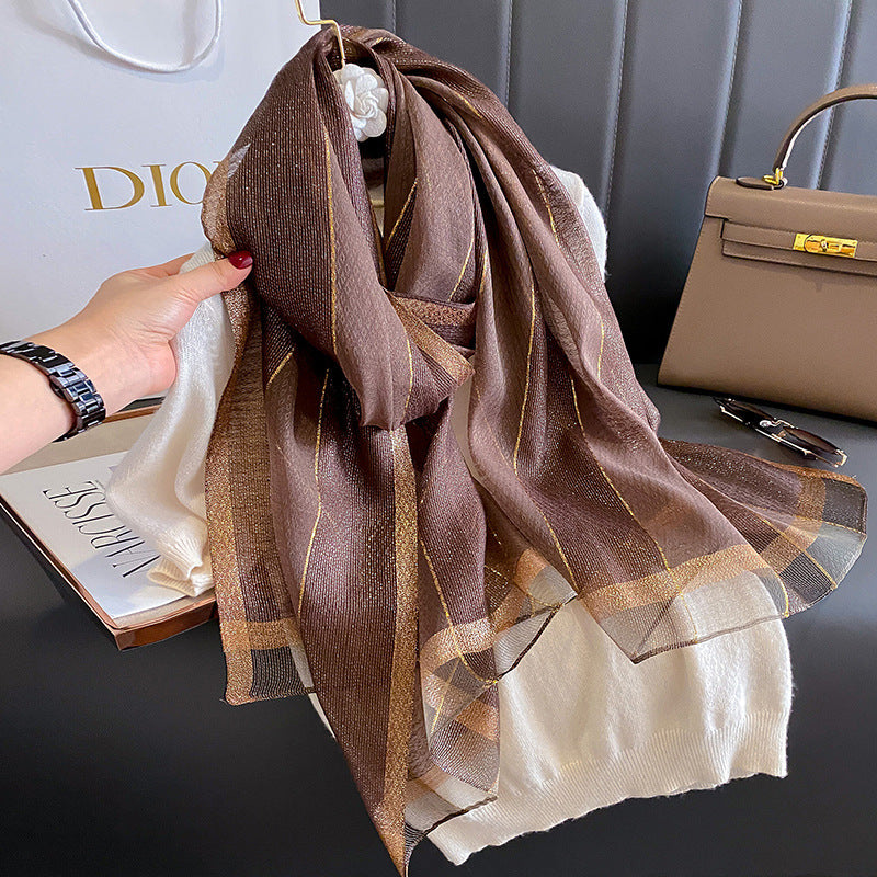 Solid-color Double-faced Scarf For Spring And Autumn Summer
