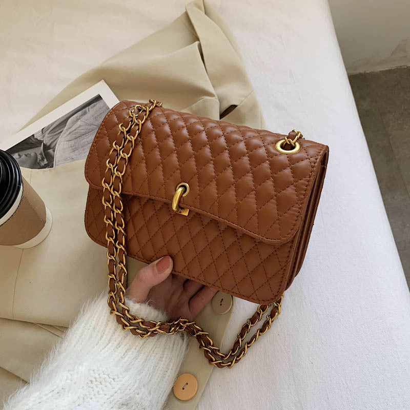 Fashion And Popular One-shoulder Messenger Bag Net Red Ins Rhombus Chain Small Square Bag