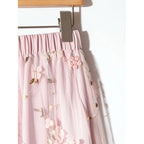 Double-layer Mesh Skirt With A Flared Hem And 3D Floral Design