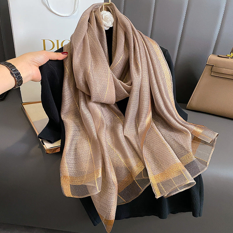 Solid-color Double-faced Scarf For Spring And Autumn Summer