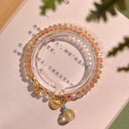 Single-ring Faceted Crystal Strand With Lucky Cat Pendant