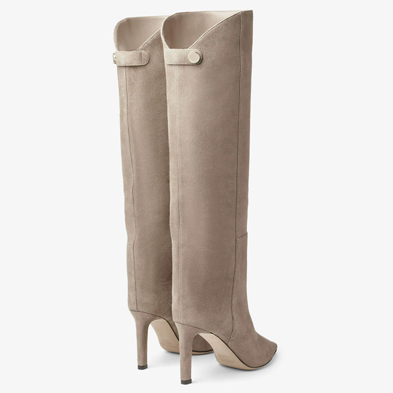 European Catwalk Stiletto Boots - High-Cylinder Pointed-Toe Fashion