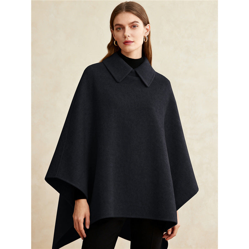 Long Woolen Cape Coat That Flatters Your Figure And Creates A Slimming Elegant Look