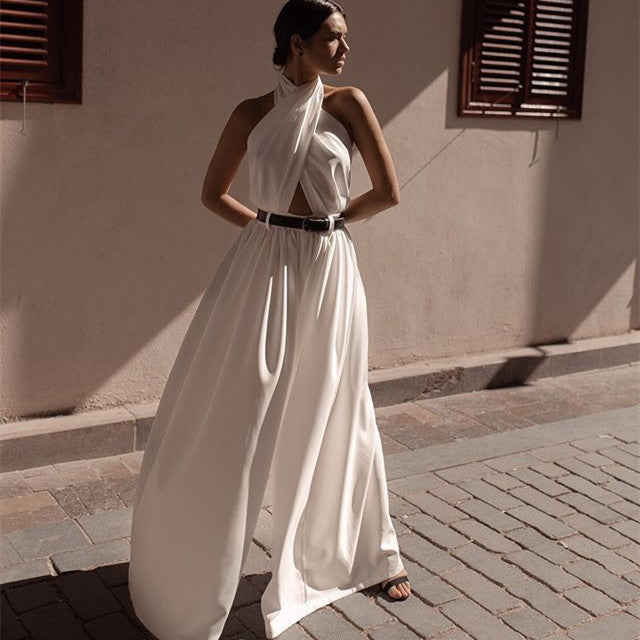 Sienna Halter Backless Maxi Jumpsuit