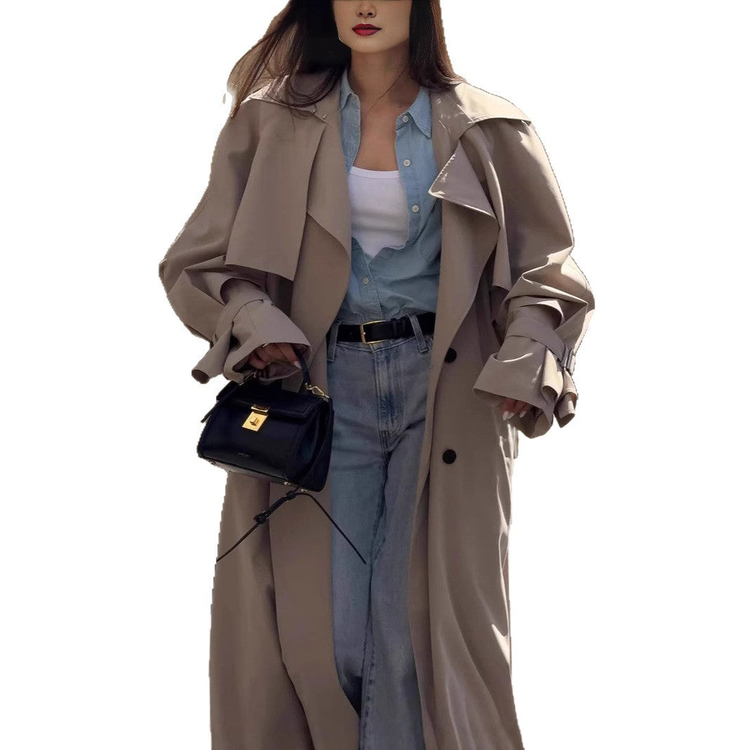Women's Long Belted Cape Trench Coat