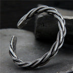 Sterling Silver S925 Vintage Woven Hemp Rope Bracelet Male