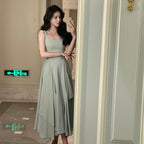Cascading Ruffle High-Low Midi Dress