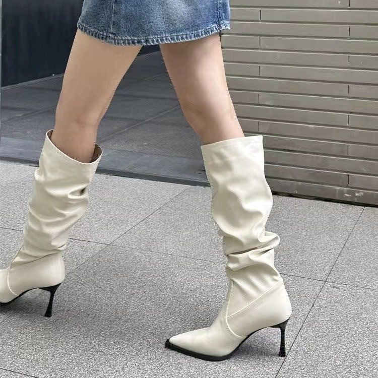 New High-rise Retro Niche-design Over-the-knee Boots