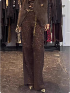 Womens Retro Elegant Wide-Leg Casual Pants