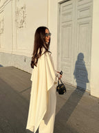 Solid Color Knitted Turtleneck Cape