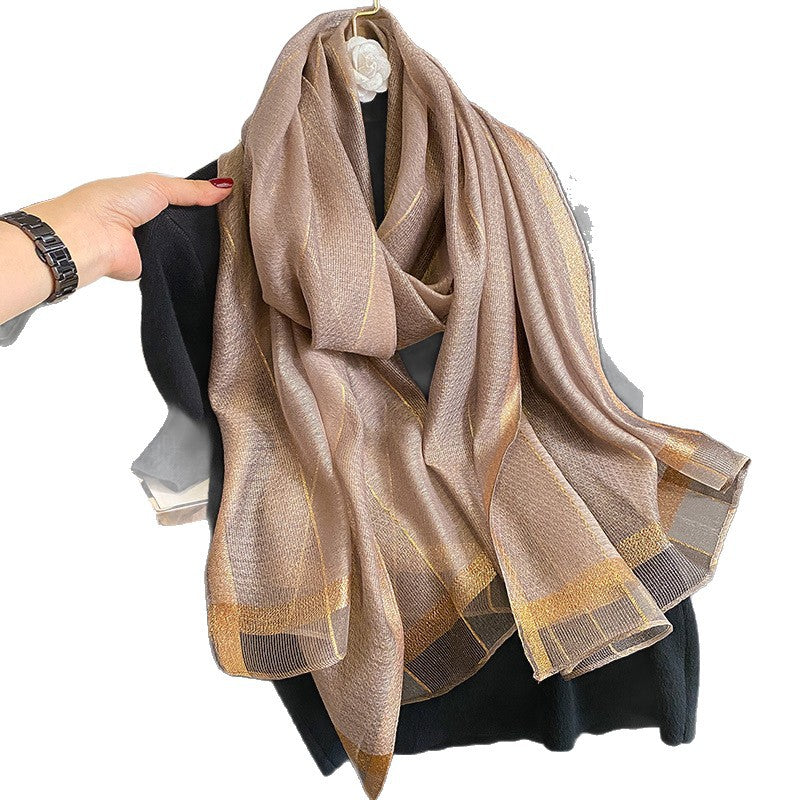 Solid-color Double-faced Scarf For Spring And Autumn Summer