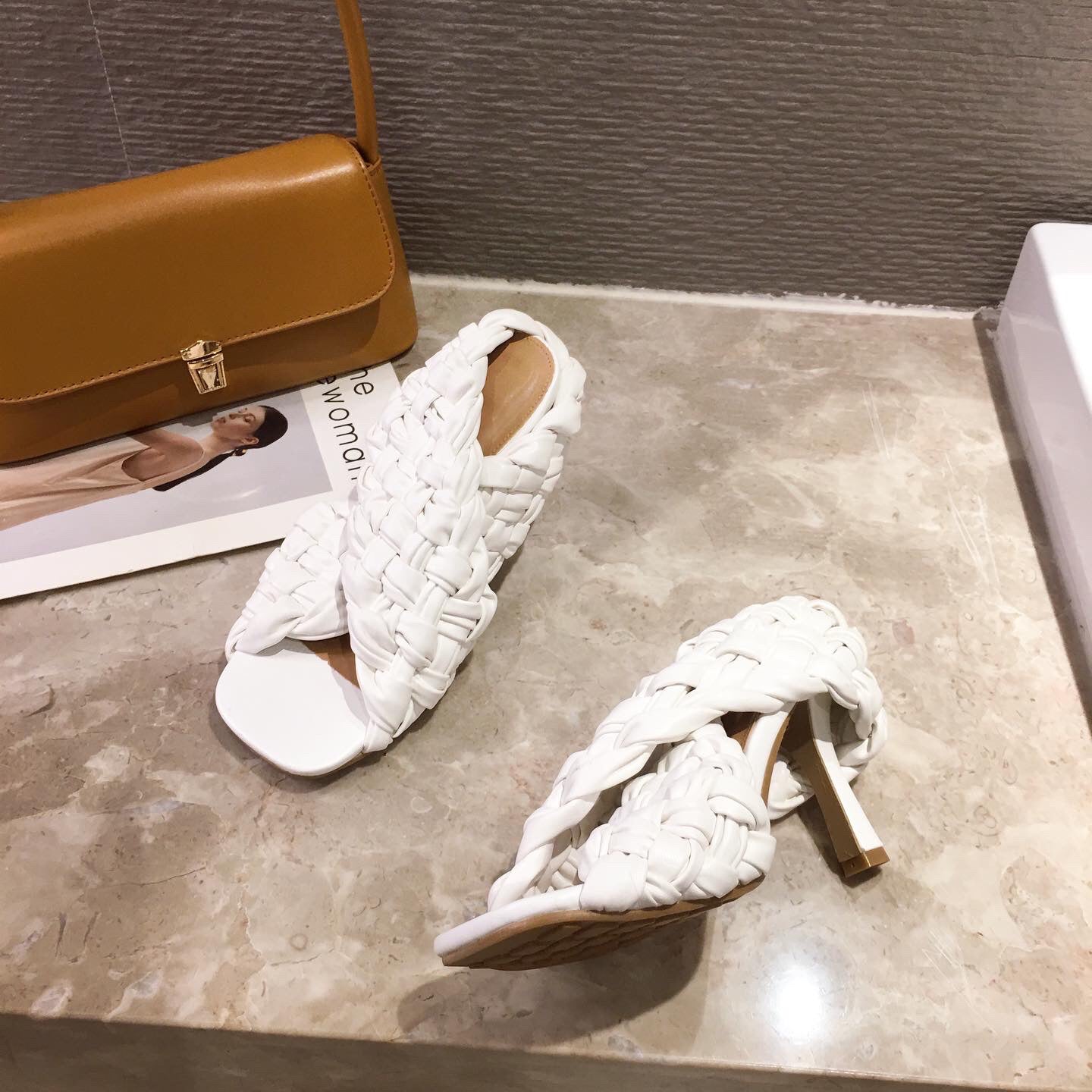 European And American New Style Foreign Trade Woven Stiletto Sandals