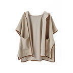 New Double-faced Woolen Goods Plaid Hooded Shawl