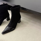 Womens Chunky-heel Skinny High-heeled Boots