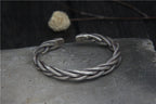 Sterling Silver S925 Vintage Woven Hemp Rope Bracelet Male